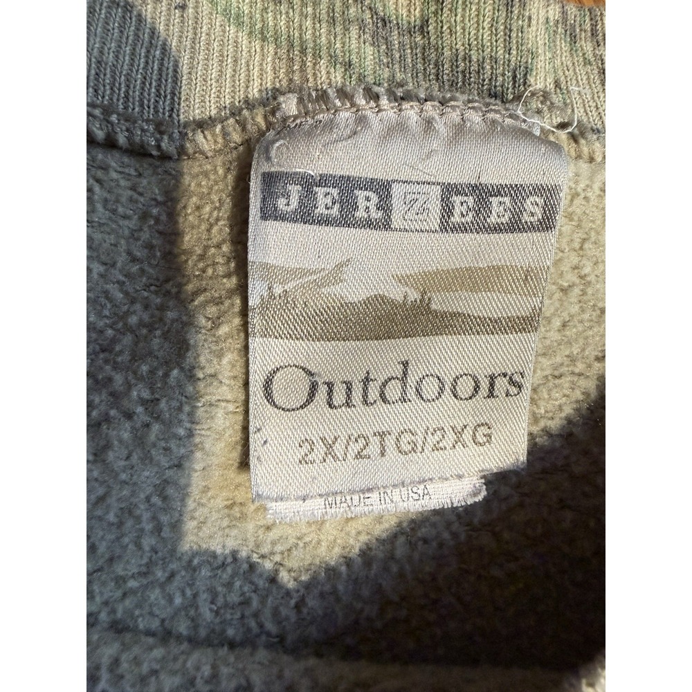 Vintage 90s Jerzees Outdoors Realtree Hardwoods Camo Crewneck Sweatshirt 2XL USA - Picture 4 of 8